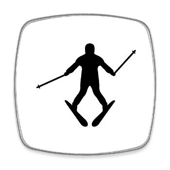 Ski - Square fridge magnet - white - Front