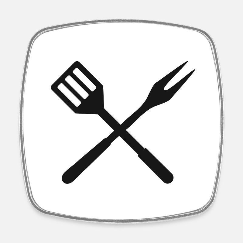 bbq - Square fridge magnet - white
