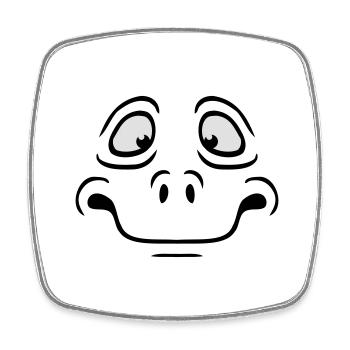 Unsicheres Ängstliches Comic Cartoon Gesicht - Viereckiger Kühlschrankmagnet - Weiß - Vorne