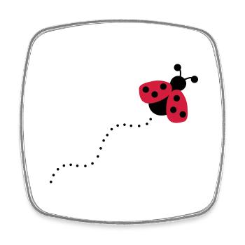 Ladybug - Square fridge magnet - white - Front