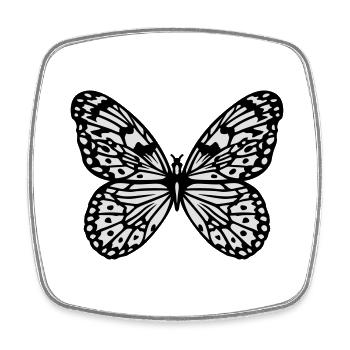 Schmetterling - Viereckiger Kühlschrankmagnet - Weiß - Vorne