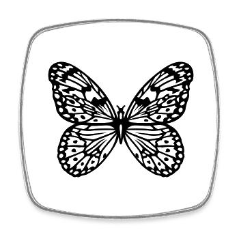 Schmetterling - Viereckiger Kühlschrankmagnet - Weiß - Vorne