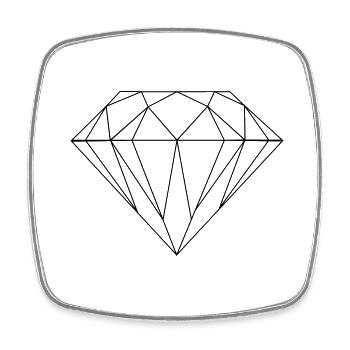 diamond - Square fridge magnet - white - Front