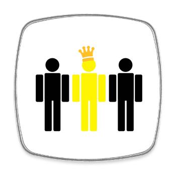 the king 3c - Square fridge magnet - white - Front