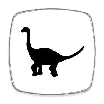 Dinosaur brachiosaurus gift - Square fridge magnet - white - Front