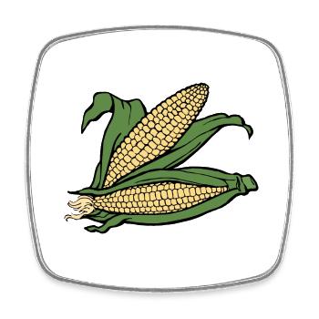 corn corn maize cereal veggie vegetables vegetables - Square fridge magnet - white - Front