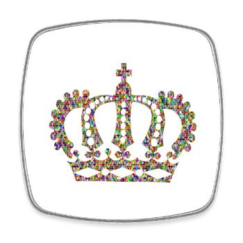 krone crown koenig king castle schloss tower burg1 - Viereckiger Kühlschrankmagnet - Weiß - Vorne