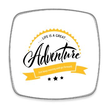 Life is a Great Adventure - Square fridge magnet - white - Front