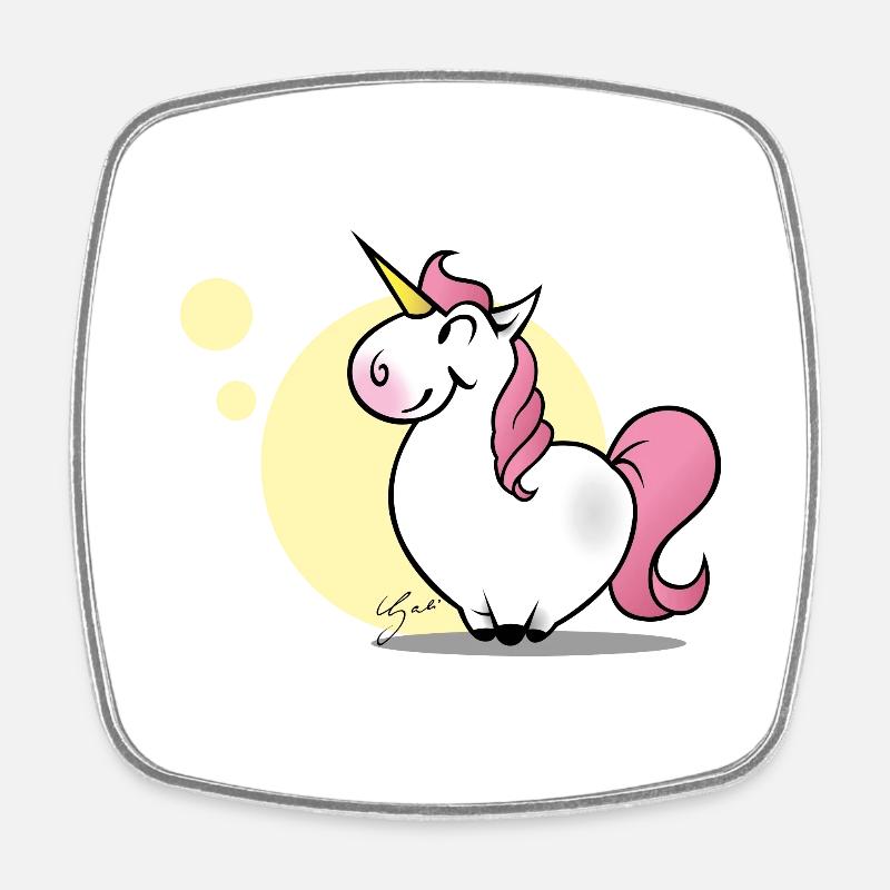 Unicorn - Square fridge magnet - white