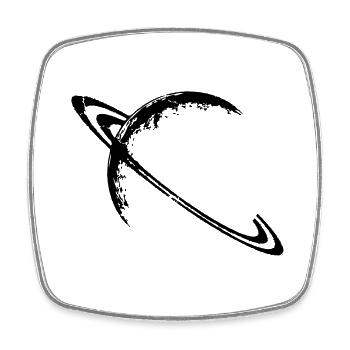 Saturn and its rings - Square fridge magnet - white - Front