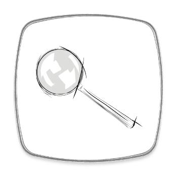 Magnifying glass for detectives, gift idea, researchers - Square fridge magnet - white - Front