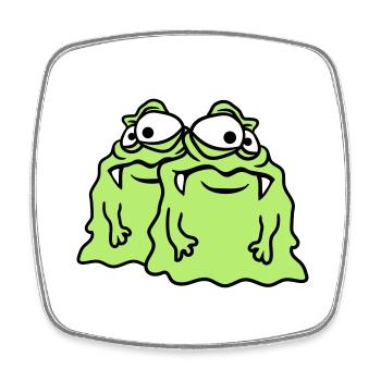 team 2 freunde paar glibber schleim ekelig schleim - Viereckiger Kühlschrankmagnet - Weiß - Vorne