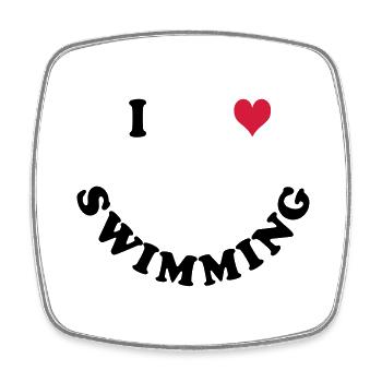 Schwimmen - I love Swimming - Square fridge magnet - white - Front