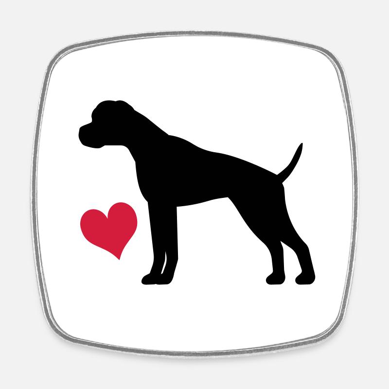 Boxer - Viereckiger Kühlschrankmagnet - Weiß