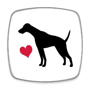 Dobermann - Magnet carré - blanc - Devant