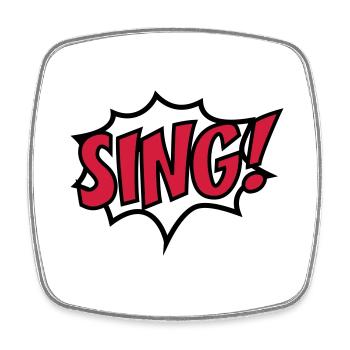 singen - Viereckiger Kühlschrankmagnet - Weiß - Vorne