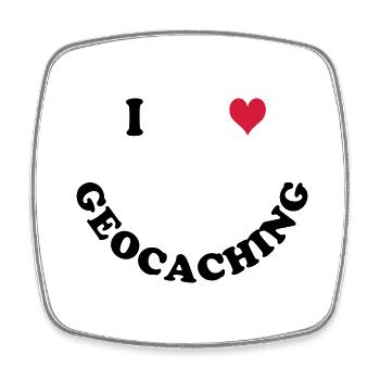 Geocaching - Square fridge magnet - white - Front