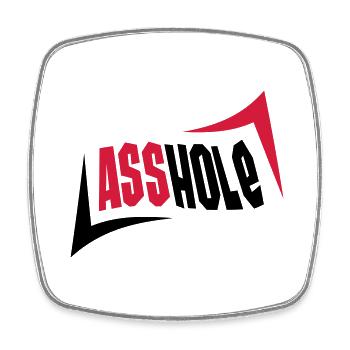 Asshole - Magnet carré - blanc - Devant