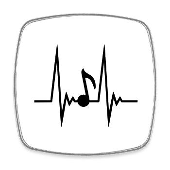 Music Note Pulse - Viereckiger Kühlschrankmagnet - Weiß - Vorne