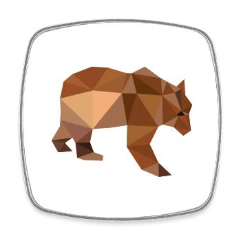 Bär - Viereckiger Kühlschrankmagnet - Weiß - Vorne