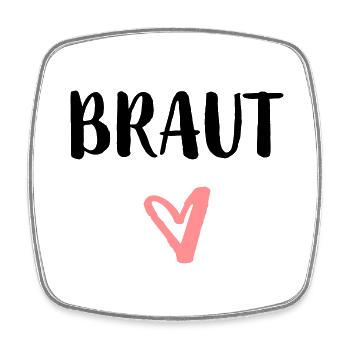 Bride's heart bachelor party wedding - Square fridge magnet - white - Front