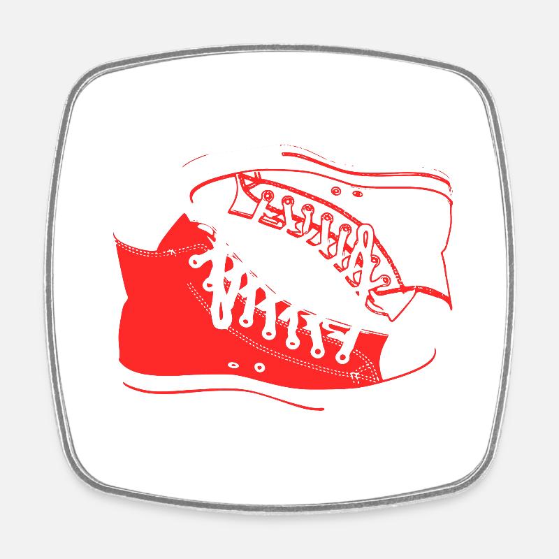 Shoes retro sneakers gift - Square fridge magnet - white
