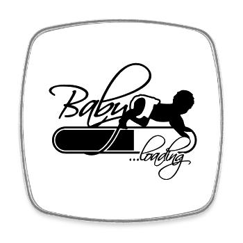 Baby Loading Logo - Square fridge magnet - white - Front