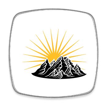 high mountain sun climber holiday vacation - Square fridge magnet - white - Front