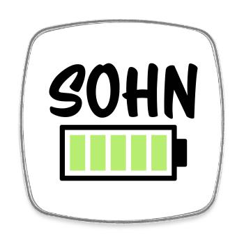 Sohn - Akku - Viereckiger Kühlschrankmagnet - Weiß - Vorne
