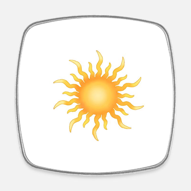 Sun - Square fridge magnet - white