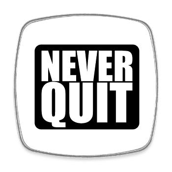 logo never quit button gewinner stars sieger sport - Viereckiger Kühlschrankmagnet - Weiß - Vorne