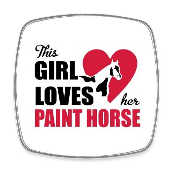Paint Horse - Viereckiger Kühlschrankmagnet - Weiß - Vorne