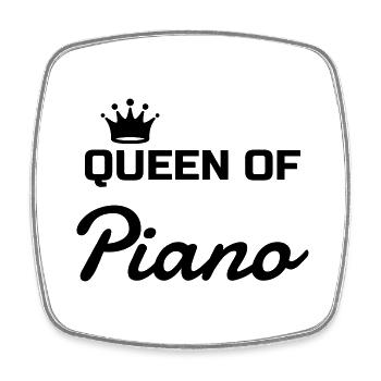 Piano - Pianist - Music - Musik - Musique - Square fridge magnet - white - Front