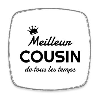 Cousin - Cousine - Famille - Bébé - Naissance - Square fridge magnet - white - Front