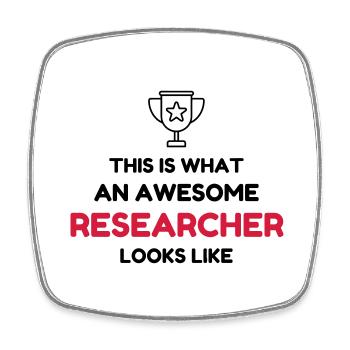 Researcher Research Forscher Chercheur Recherche - Square fridge magnet - white - Front