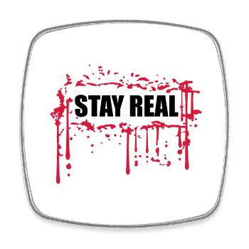 rahmen umrandung stay real rot blut graffiti sprit - Viereckiger Kühlschrankmagnet - Weiß - Vorne