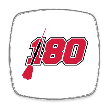 hit 180 points logo silhouette dart arrow dart - Square fridge magnet - white - Front