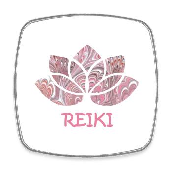 reiki mit lotus e 65 - Viereckiger Kühlschrankmagnet - Weiß - Vorne