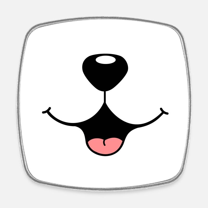 Moustache - Magnet carré - blanc