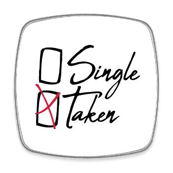 Awarded single taken - Square fridge magnet - white - Front