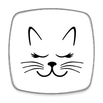Katze - Viereckiger Kühlschrankmagnet - Weiß - Vorne