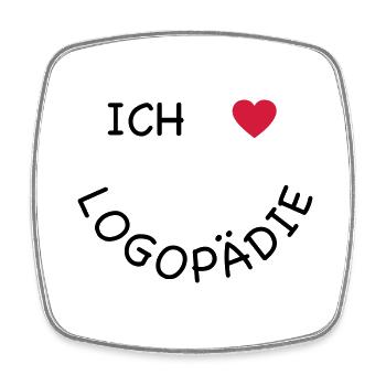 Ich liebe Logopädie - Viereckiger Kühlschrankmagnet - Weiß - Vorne