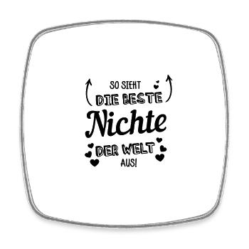 So sieht die beste Nichte der Welt aus! - Viereckiger Kühlschrankmagnet - Weiß - Vorne