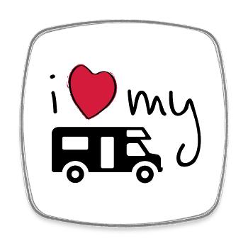 i love my camper. I love my RV. Vacation - Square fridge magnet - white - Front