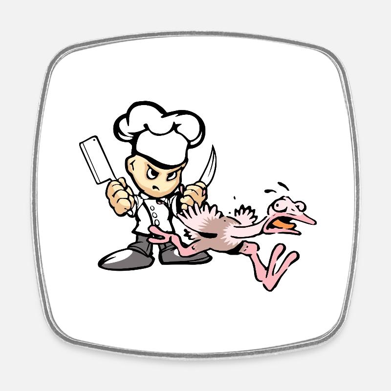 Drôle de chef gobble - Magnet carré - blanc