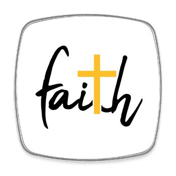 Faith Cross Faith - Square fridge magnet - white - Front