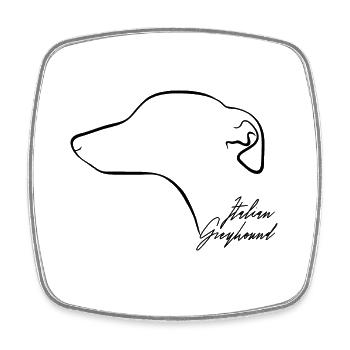 ITALIAN GREYHOUND Profil Windhunde Wilsigns Hunde - Viereckiger Kühlschrankmagnet - Weiß - Vorne