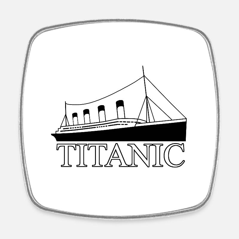 Titanisch - Viereckiger Kühlschrankmagnet - Weiß