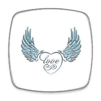 Love wings - Square fridge magnet - white - Front