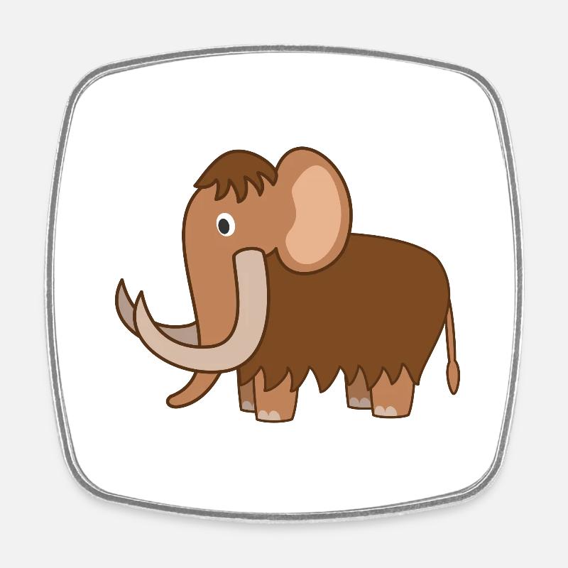 Mammut - Viereckiger Kühlschrankmagnet - Weiß